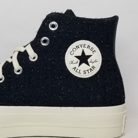 Converse Women's CTAS Lift Platform Tweed Shimmer Hi Tops Size 9 A12740C NWT - Picture 4 of 10